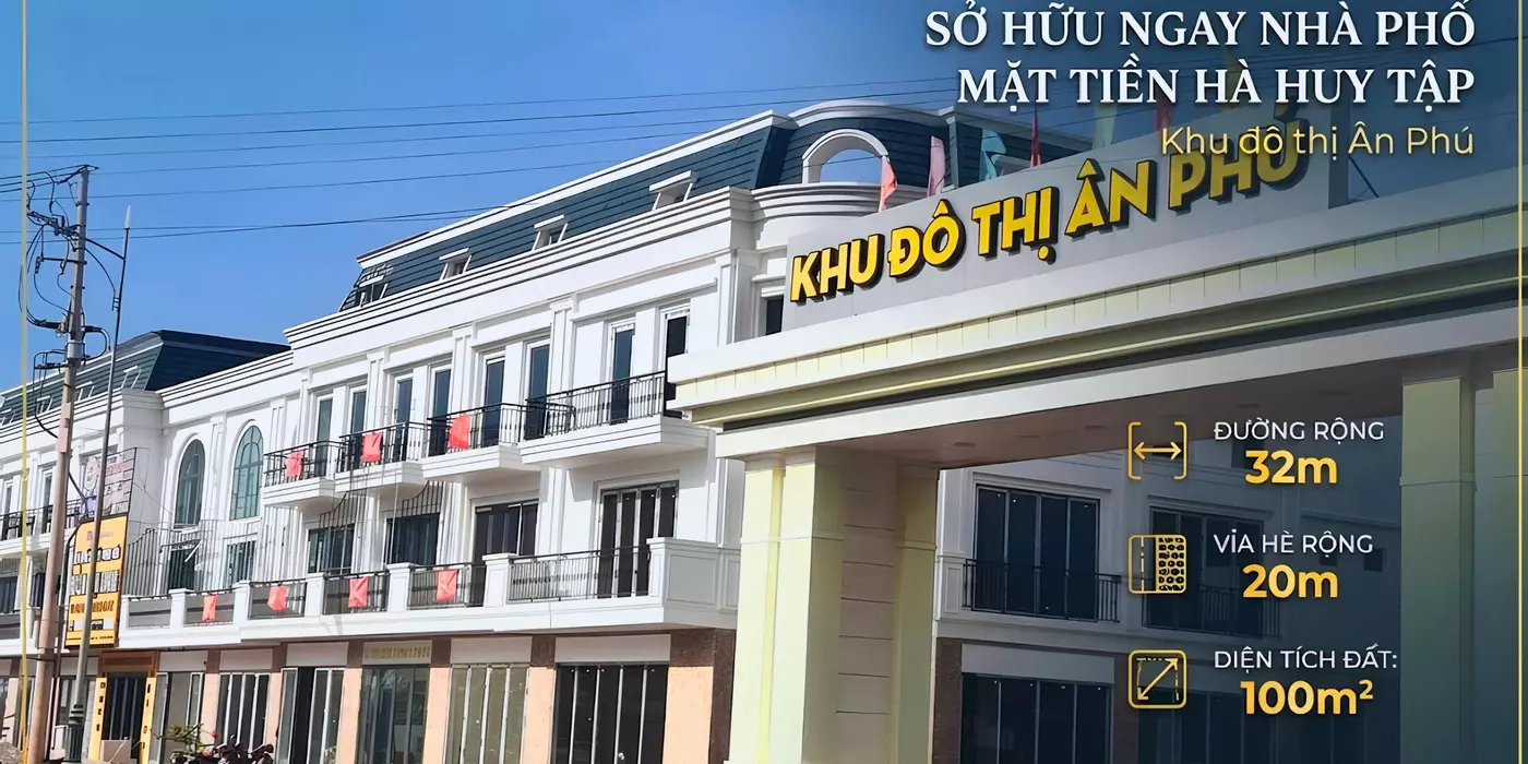Nhà phố tại khu đô thị Ân Phú - mặt tiền Hà Huy Tập rộng 30m