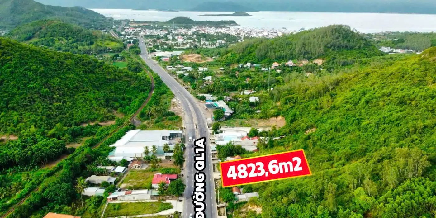 Mặt tiền QL1a Lương Sơn Tp. Nha Trang. Đất thổ cư ngang 40m có 400m2 thổ cư.!