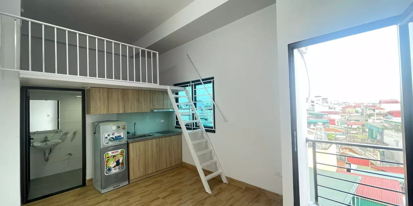 Cho thuê CC mini, có thang máy, gác xép, có ban công gần trường Bách-Kinh-Xây, 0981888335