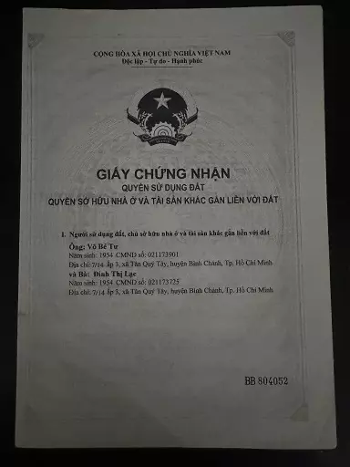 ► CHÍNH CHỦ CẦN BÁN LÔ ĐẤT ĐẸP TẠI TÂN QUÝ TÂY – BÌNH CHÁNH