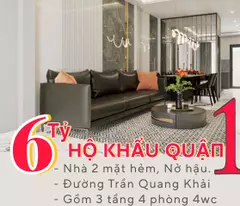 HÀNG HIẾM Q.1, cách đường Trần Quang Khải 30m,Nhà 3 Tầng, 4 Phòng mới xây giá iu thương nhỉnh 6