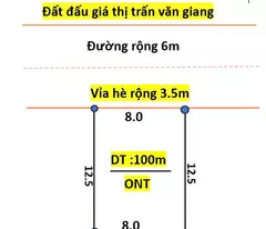Bán 2 lô đất đấu giá gần vòng xuyến văn giang diên tích 100.8m, 100m co vỉa hè