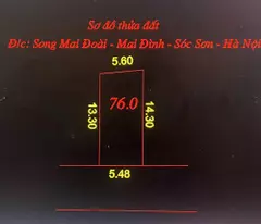 HÓT HÓT ĐẤT  SONG MAI -MAI ĐINHF DT 76 M FUN TC DG RỘNG 4M THÔNG GIÁ CHO NHÀ DT
