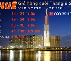 Cho thuê căn hộ Vinhome Central Park, 1PN - 4PN - Penthouse đầy đủ nội thất các tòa các tầng.LH: