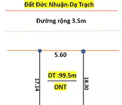 Bán đất Đức Nhuận Dạ Trạch diện tích 99.5m mặt tiền 5.56m nở hậu giá đầu tư