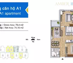 Chính chủ bán căn hộ 02 ngủ hướng đông - Chung cư Amber Riverside, Minh Khai, Hà Nội