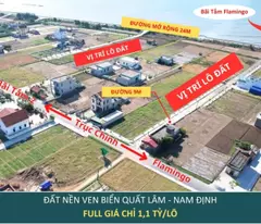 100m2 Đất biển Quất Lâm, Giao Phong siêu rẻ, vị trí tiềm năng, gần bãi tắm nhất Giao Thủy, Nam Định