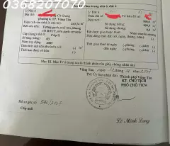 Bán đất, Biệt thự hoàn công 260m2, Hẻm Cô Giang, Phường 4 TP.Vũng Tàu