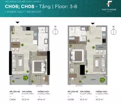 Cần bán căn hộ 1 phòng ngủ tại The Filmore Đà Nẵng  mã căn CH03.08