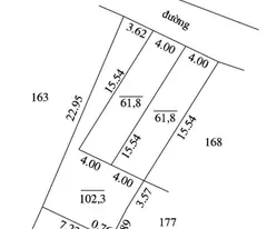 Long Hưng, Văn Giang, FO, đường ô tô tránh nhau, 61.8m, mt = hậu = 4m, cạnh đại lộ Đông Tây, 2.x