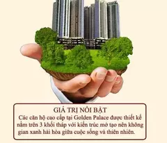 CHUNG CƯ GOLDEN PALACE MỄ TRÌ 128M – 3 PHÒNG NGỦ  – 2 NHÀ VỆ SINH – CĂN GÓC – BAN CÔNG ĐÔNG NAM –