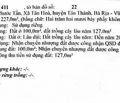 CHỦ CẦN BÁN GẤP ĐẤT BÀ RỊA VŨNG TÀU GIÁ 50TY