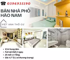 Bán nhà Hào Nam Đống Đa, Nhà Đẹp, Giá Đẹp, 25mx5T, Giá: 4.7 Tỷ, Lh: 0396935190.