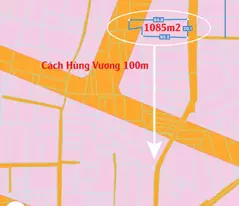 Bán đất Vĩnh Thanh 1085m2, cách đường Hùng Vương 100m, góc 2 mặt tiền – Giá 5.2 triệu/m2