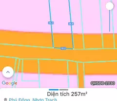 Bán đất Phú Đông, 257m², có sẵn 50m² thổ cư, đường ô tô né nhau, 1/ Hùng Vương – Giá 2,4 tỷ