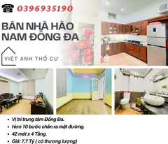 Bán nhà Hào Nam Đống Đa_Gần Mặt Đường_Bạt Ngàn Tiện Ích_42mx4T_ Giá: 7.7 tỷ_Lh: 0396935190.