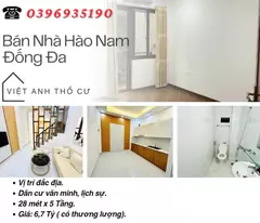 Bán nhà Hào Nam Đống Đa, Vị Trí Đắc Địa, Dân Cư Văn Minh, 28mx5T,  Giá: 6,7 Tỷ, Lh: 0396935190.