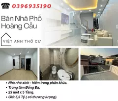 Bán nhà phố Hoàng Cầu, Lõi Đống Đa, Tiện Ích Vô Vàn, 23mx5T,  Giá: 5,5 Tỷ, Lh: 0396935190.