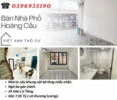 Bán nhà Phố Hoàng Cầu, HaiThoáng Trước Sau, Dân Xây Để Ở, 34mx5T, Giá: 7.55 Tỷ, Lh: 0396935190.