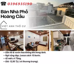Bán nhà Phố Hoàng Cầu, Khu Phân Lô, Gần Hồ Sinh Thái, 42mx4T, Giá: 12.95 Tỷ, Lh: 0396935190.