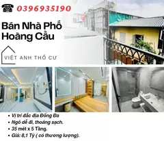 Bán nhà Phố Hoàng Cầu, Vị Trí Đắc Địa, Khung Cột Chắc Chắn, 35mx5T, Giá: 8.1 Tỷ, Lh: 0396935190.