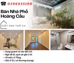 Bán nhà Phố Hoàng Cầu, Dân Xây Để Ở, Vị Trí Đẹp, 34mx5T, Giá: 8 Tỷ, Lh: 0396935190.