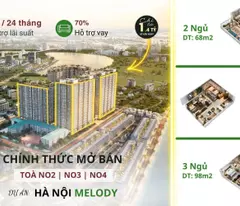 Độc quyền! Quỹ căn 2 - 3 ngủ giá cực tốt ký trực tiếp CĐT Hà Nội Melody chỉ 53tr/m2 view hồ đẹp