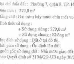 Đất mặt tiền lô góc 280m2 (15x20m) đường 20m quận 8 khu biệt thự xây tự do giá chỉ nhỉnh 12 tỷ