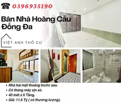 Bán nhà Phố Hoàng Cầu, Hai Mặt Thoáng, Có Thang Máy , 40mx6T, Giá: 11.6 Tỷ, Lh: 0396935190.