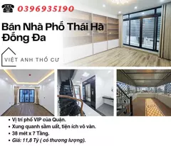 Bán nhà Phố Thái Hà, Nhà Mới Tinh, Ngõ Nông Gần Ô Tô, 38mx7T, Giá: 11.8 Tỷ, Lh: 0396935190.