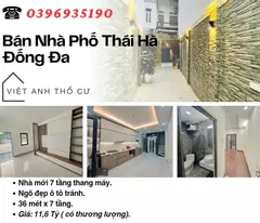 Bán nhà Phố Thái Hà, Mặt Tiền Rộng, Thang Máy Xịn, 36mx7T, Giá: 11.6 Tỷ, Lh: 0396935190.