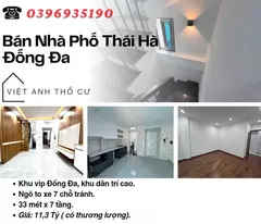 Bán nhà Phố Thái Hà, Vị Trí Đắc Địa, An Sinh Tuyệt Đỉnh, 33mx7T, Giá: 11.3 Tỷ, Lh: 0396935190.
