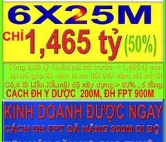 BÁN NHÀ XƯỞNG CHỈ 1,465 tỷ (50%) sở hữu ngay (6x25.2m) 19.4 TR/M2