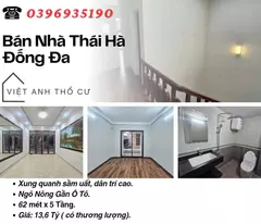 Bán nhà Phố Thái Hà, Ngõ Nông, Ba Bước Ra Phố, 62mx5T, Giá: 13.6 Tỷ, Lh: 0396935190.