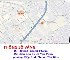 Đất Mặt Tiền Đường Số 12m Ở P.Hiệp Bình Phước, Thủ Đức,  DT 209m2; Ngang 10m, Chỉ 11 TỶ TL.