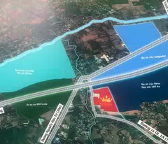 Đất nền đối diện Eco Retreat Long An. Giá 2.1 tỷ. Hạ tầng hoàn thiện, sổ sẵn từng nền. Mặt đường