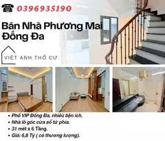 Bán nhà Phố Phương Mai_Vị Trí Trung Tâm_Lô Góc Thoáng Sáng_31mx6T_Giá: 6.8 Tỷ_Lh: 0396935190.