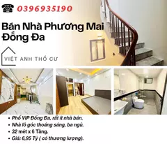 Bán nhà Phố Phương Mai_Hiếm Nhà Bán_Ba Ngủ_Lô Góc__32mx6T_Giá: 6.95 Tỷ_Lh: 0396935190.