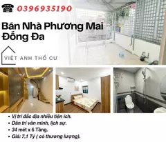 Bán nhà Phố Phương Mai_Tiện Ích Bạt Ngàn_Thoáng Sáng_Lô Góc_34mx6T_Giá: 7.1 Tỷ_Lh: 0396935190.