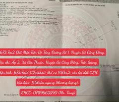 Cần Bán 673.7m2 Đất Mặt Tiền Bê Tông Đường Số 1, Huyện Gò Công Đông, Tiền Giang.