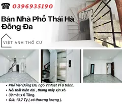 Bán nhà Phố Thái Hà_Siêu Phẩm Lô Góc_Vinfast Đỗ Cửa_39mx6T_Giá: 13.7 Tỷ_Lh: 0396935190.