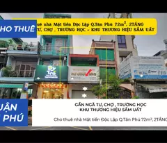 Cho thuê nhà Mặt tiền Độc Lập Q.Tân Phú 72m², 2TẦNG - 18Triệu, GẦN NGÃ TƯ