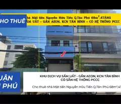 Cho thuê nhà Mặt tiền Nguyễn Hữu Tiến Q.Tân Phú 68m²,4TẦNG, 25Triệu - GẦN AEON