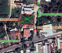 Cho thuê đất 600m2 gần chợ Lệ Trạch