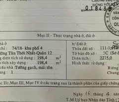 SIÊU PHẨM ĐẤT LỚN  2.275M²  MT ĐƯỜNG 16M TÂN THỚI NHẤT 17 – Q12 XE CONT VI VU