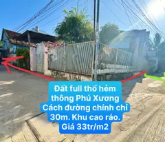 BÁN ĐẤT FULL THỔ HẺM OTO NHỎ THÔNG TẠI ĐƯỜNG PHÚ XƯƠNG, VĨNH HẢI, BẮC NHA TRANG. ZÁ 33tr/m2.