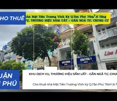 Cho thuê nhà Mặt Tiền Trương Vĩnh Ký Q.Tân Phú 76m²,6Tầng, 29Triệu - KHU THƯƠNG HIỆU