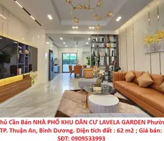 Chính Chủ Cần Bán NHÀ PHỐ KHU DÂN CƯ LAVELA GARDEN Phường Bình Chuẩn, TP. Thuận An, Bình Dương.