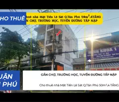 Cho thuê nhà Mặt Tiền Lê Sát Q.Tân Phú 50m²,4TẦNG, 25Triệu