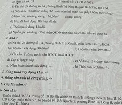 GIÁ TỐT: BÁN NHÀ 126M2, 3LẦU, 4PN MẶT TIỀN- 24 ĐƯỜNG SỐ 1A, P.BÌNH TRỊ ĐÔNG B, Q.BÌNH TÂN, HCM